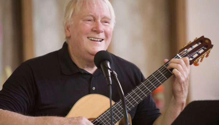 Guest musician Jim Scott performs during a Sunday service.