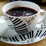 image of coffee cup with musical notes on it