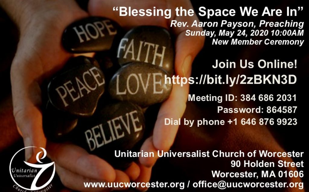 sermon panel for may 24, 2020 service - blessing the space we are in