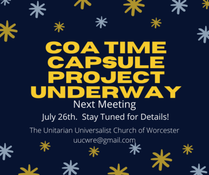 RE News COA Time Capsule project underway - next meeting july 26th. Stay tuned for details.