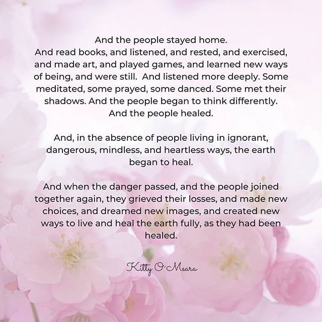 poem by Kitty O'Meara, starting with "And the people stayed home"
