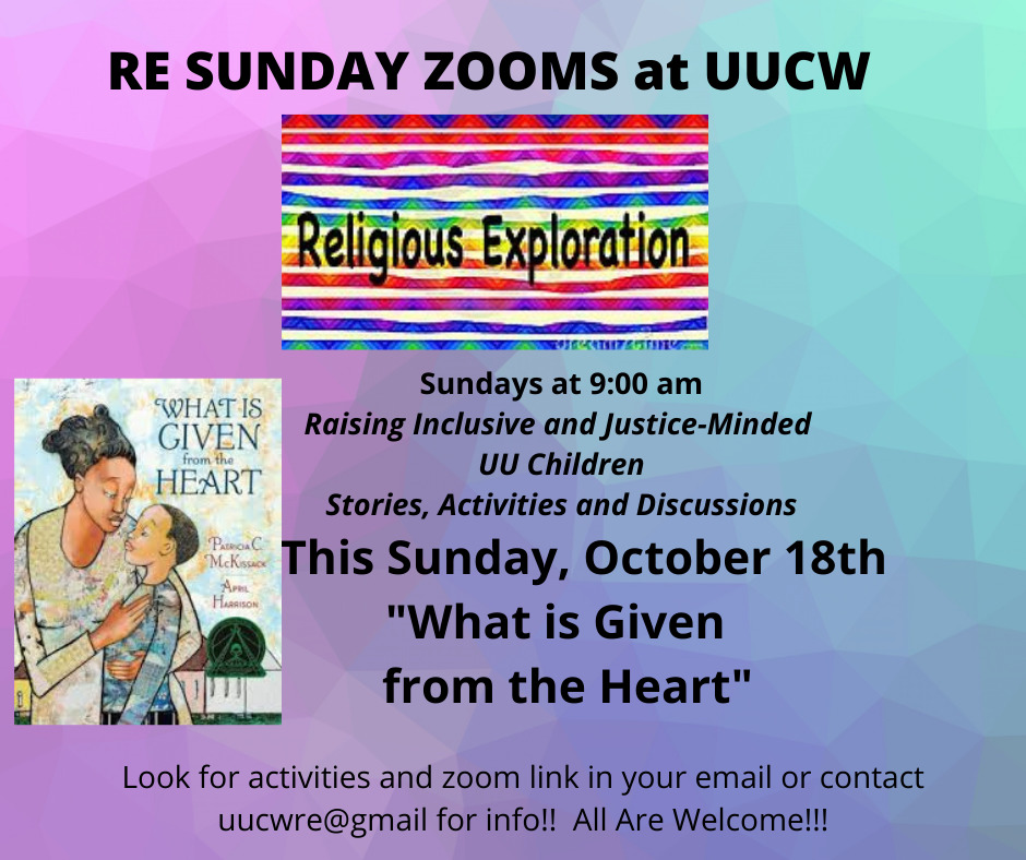 Image with information about the RE Zoom for Sunday, October 18