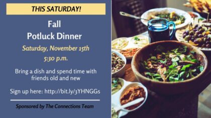church pot luck dinner on nov. 15